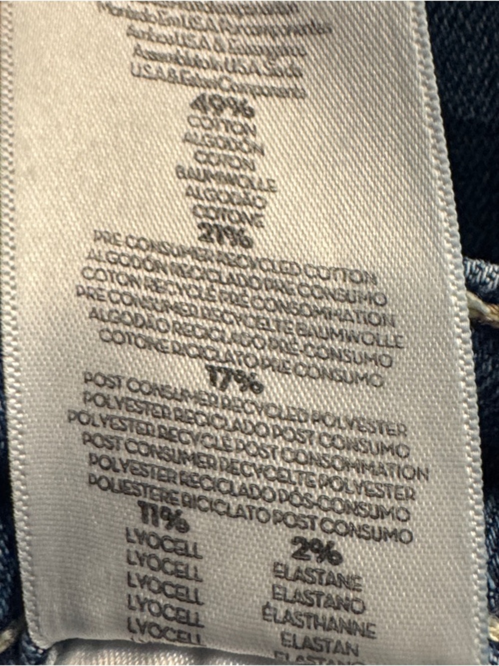 MOTHER Medium Blue Denim Jeans with Back Pocket 'M' Stitch - Picture 6 of 6